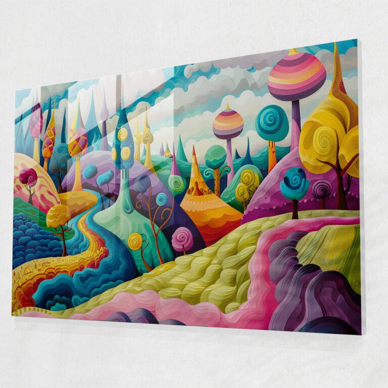 Fovism Wall Decoration - Whimsical Landscape - Fovism, Modern Art, Glass Print, Fovism Art Style