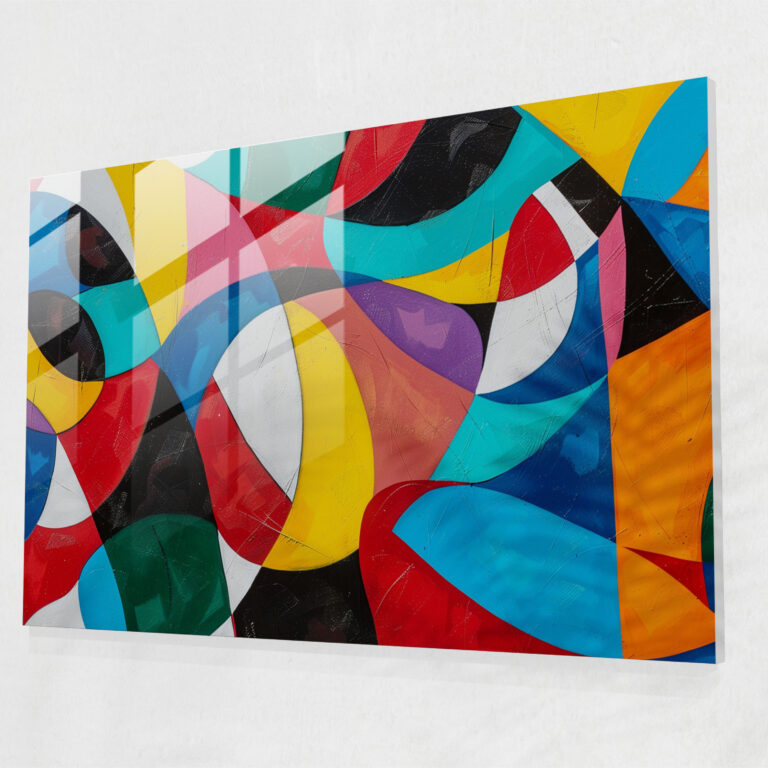 Fovism Glass Print Abstract Shapes - Fovism, Glass Wall Art, Home Decoration, Glass Print