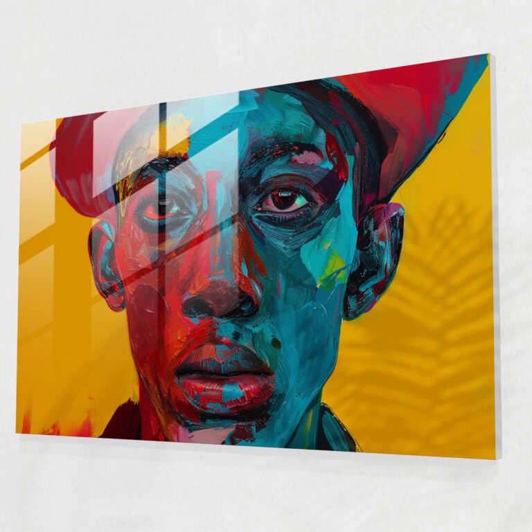 Exaggerated Portraits Fovism Glass Print - Fovism, Fovism Art Style, Home Decoration, Glass Print