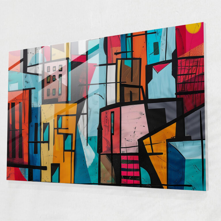 Cityscape Fovism Glass Wall Art - Fovism, Home Decoration, Glass Wall Art, Modern Art
