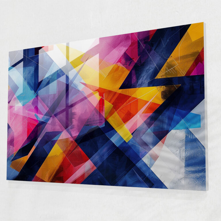 Geometric Patterns Fovism Glass Wall Art - Fovism, Modern Art, Glass Wall Art, Home Decoration