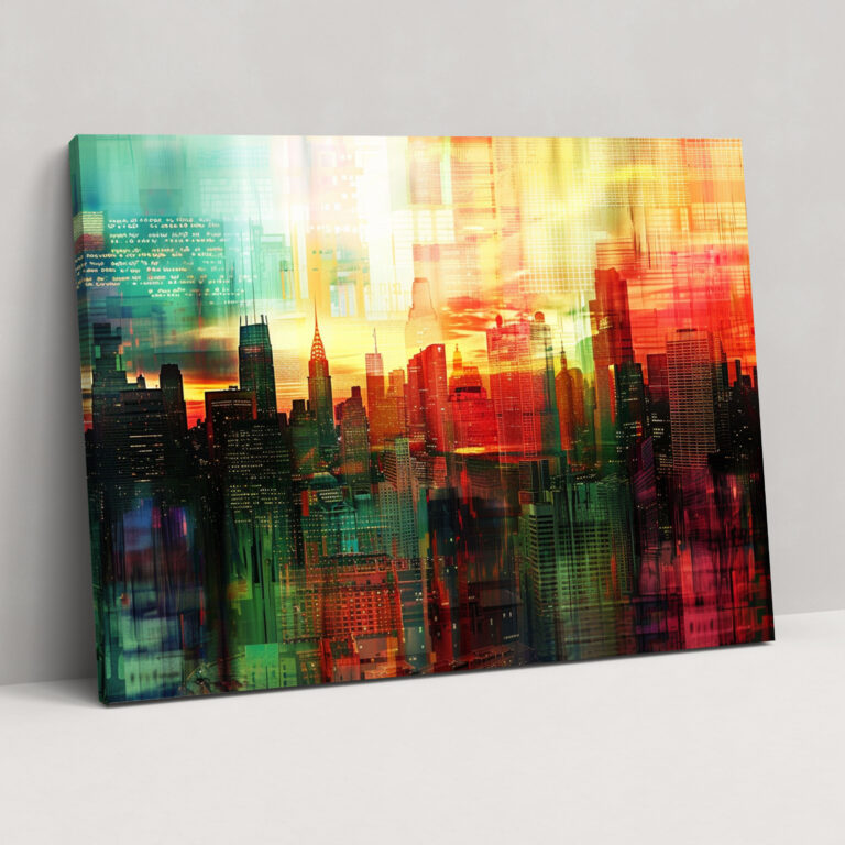 Fovism Art Style City Skyline Canvas Print - Fovism, Wall Art, Fovism Art Style, Canvas Print