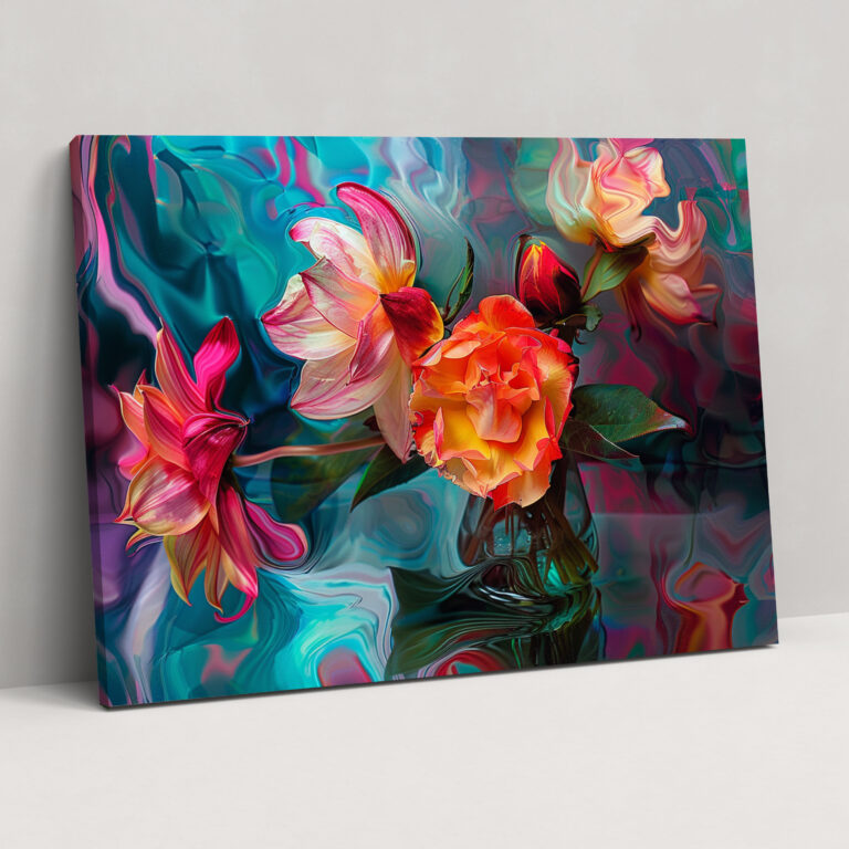 Fovism Art Style Canvas Wall Art - Fovism, Distorted Shapes, Floral Still Life, Home Decoration