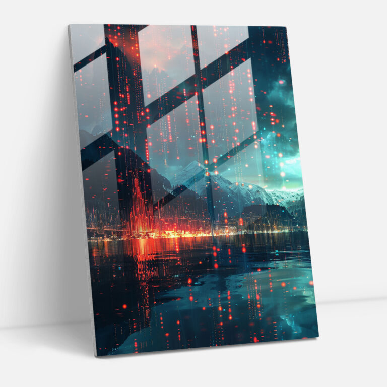 Futurism Art Style Modern Art - Futurism, Glass Print, Data Streams, Home Decoration