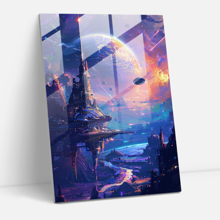 Futurism Art Style Glass Print - Futurism, Futurism Art Style, Cosmic Landscape, Modern Art