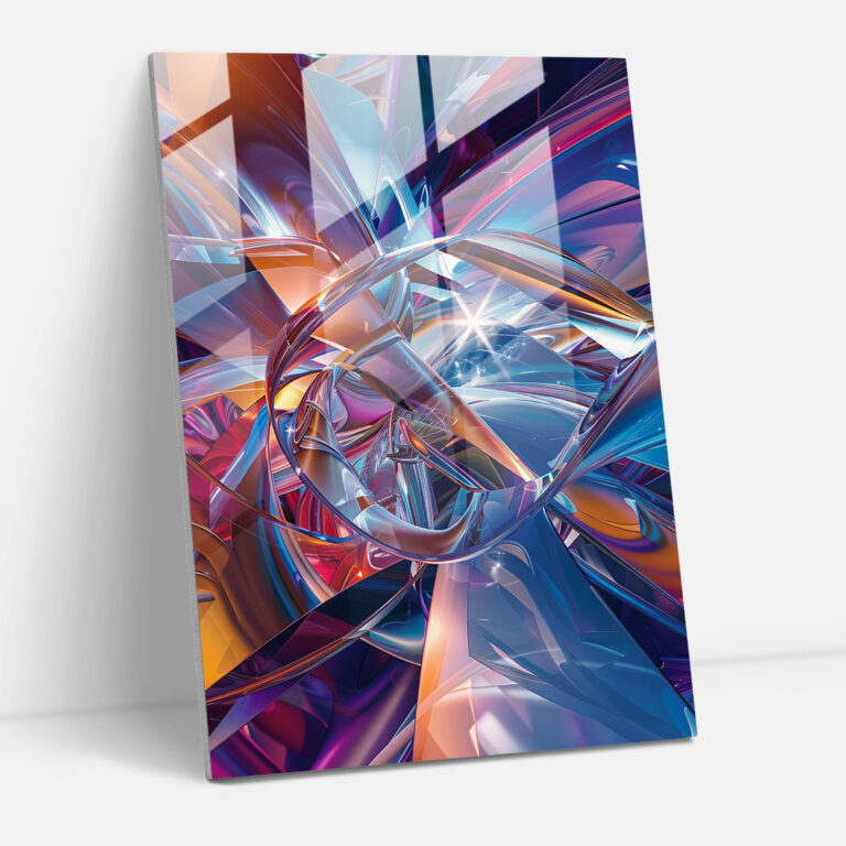 Holographic Glass Print - Futurism, Glass Print, Holographic Effects, Modern Art