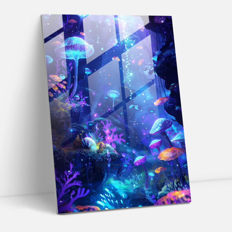 Underwater Futurism Glass Art - Futurism, Glass Wall Art, Home Decoration, Futurism Art Style