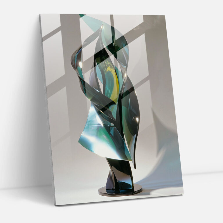 Futurism Glass Art - Sleek And Minimalist Design With Metallic Hues - Futurism, Glass Art, Home Decoration, Wall Decoration
