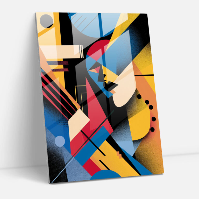 Futurism Modern Art - Geometric Shapes In Bold Colors - Futurism, Glass Wall Art, Home Decoration, Modern Art