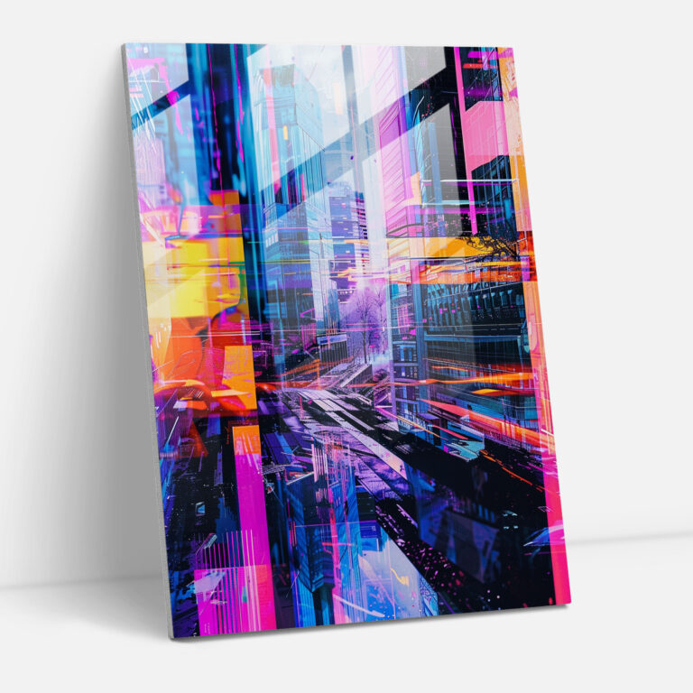 Futurism Art Theme - Digital Patterns And Glitch Effects - Futurism, Glass Print, Wall Decoration, Modern Art