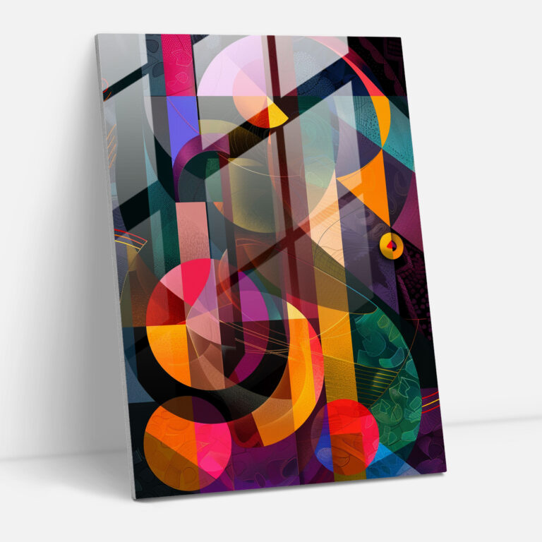 Futurism Glass Print - Abstract Geometric Shapes - Futurism, Glass Print, Home Decoration, Modern Art