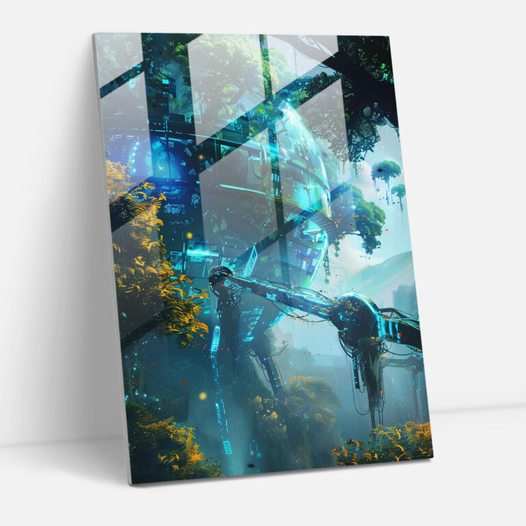 Futurism Glass Art - Techno-Nature Fusion - Futurism, Modern Art, Glass Art, Futurism Art Style