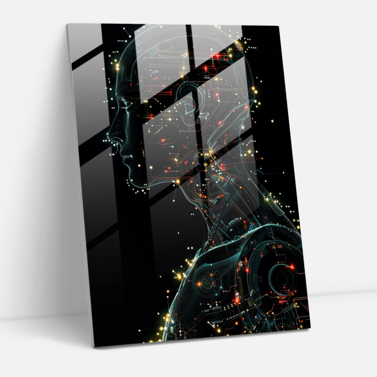 Futurism Robot Glass Print - Futurism, Glass Wall Art, Glass Art, Home Decoration