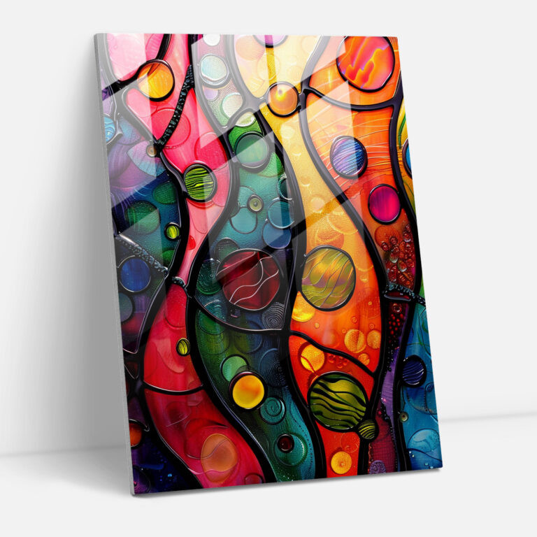 Futurism Art Style Glass Wall Art - Abstract Shapes - Futurism, Home Decoration, Modern Art, Abstract Shapes