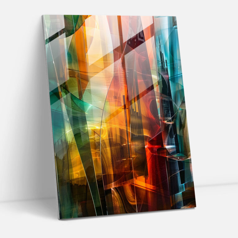 Futurism Art Style Glass Art - Abstract Cityscape - Futurism, Glass Art, Glass Wall Art, Futurism Art Style