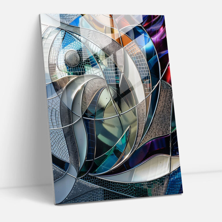 Futurism Art Style Glass Wall Art - Techno Patterns - Futurism, Glass Print, Wall Decoration, Patterns