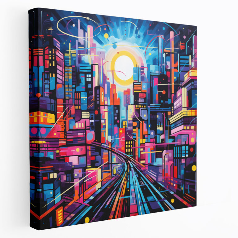 Funky Pop Art Canvas Print - Funky, Neon Colors, Wall Decoration, Modern