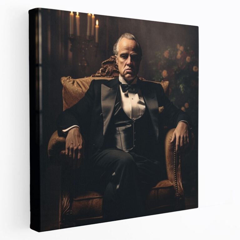 Godfather Vintage Portrait Canvas Print - Godfather, Home Decoration, Vintage Portrait, Canvas Print