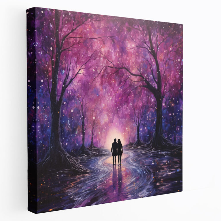 Glitter Starry Night Romance Canvas Print - Glitter, Glitter, Wall Decoration, Romance