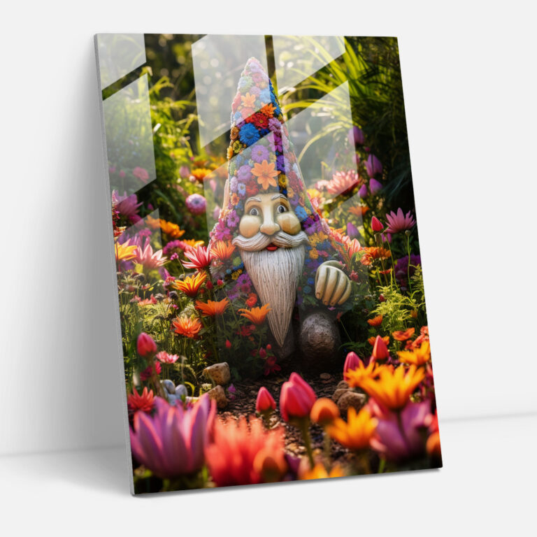 Whimsical Gnome Glass Wall Art - Gnome, Glass Art, Gnome, Modern Art