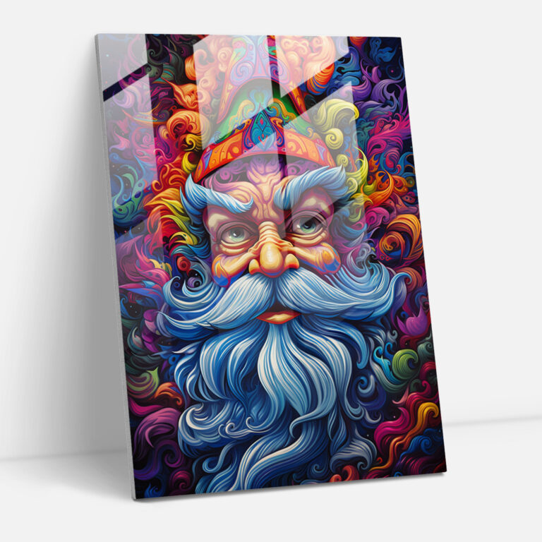 Psychedelic Gnome Glass Print - Gnome, Mesmerizing, Gnome, Wall Decoration
