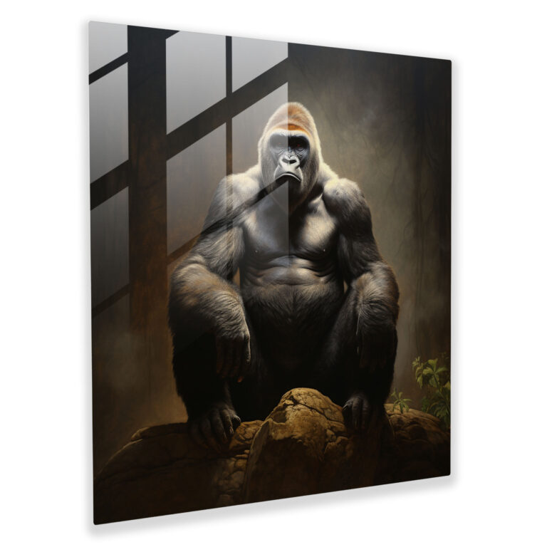 Gorilla Glass Print - Gorilla, Majestic, Glass Wall Art, Home Decoration