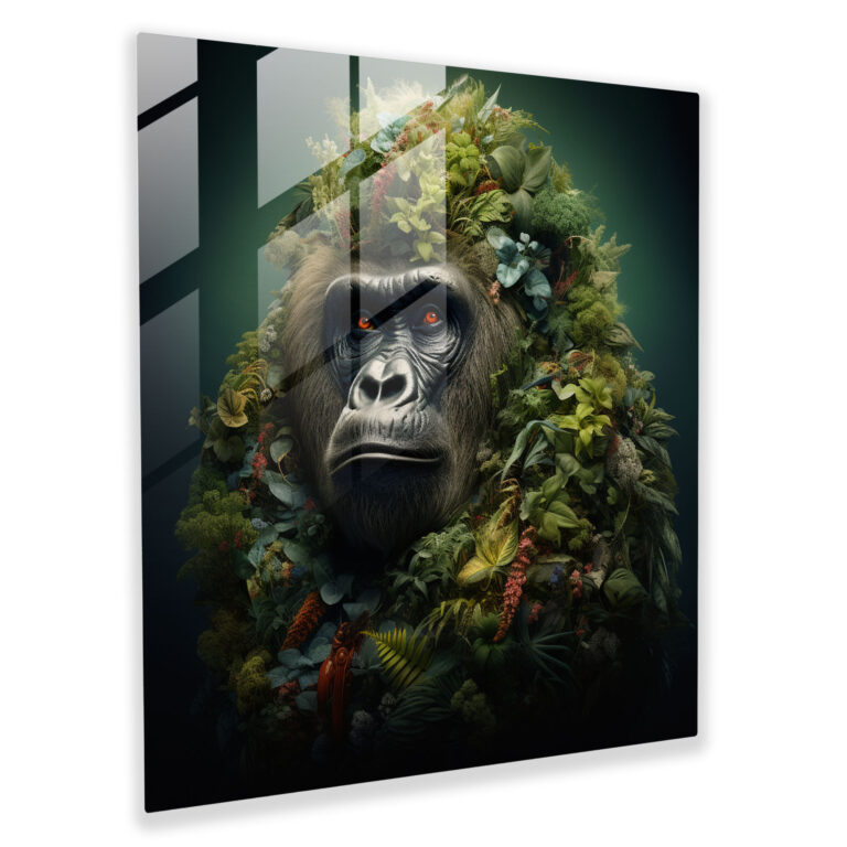 Gorilla Home Decoration - Gorilla, Wall Decoration, Glass Wall Art, Home Decoration