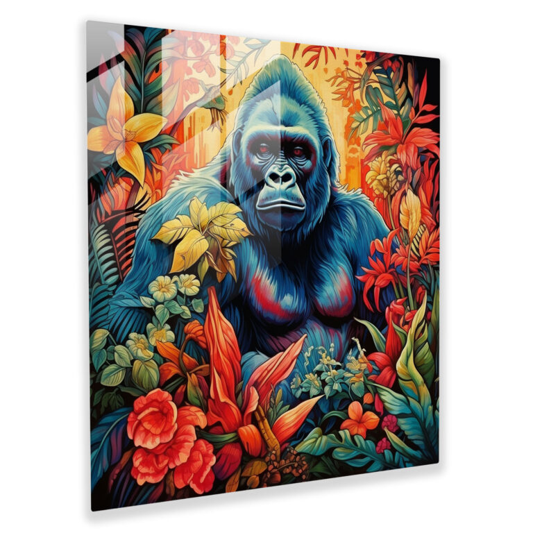 Gorilla Glass Print - Gorilla, Glass Wall Art, Glass Art, Home Decoration