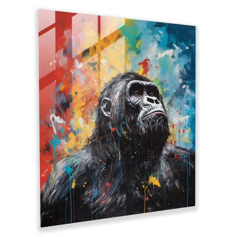 Gorilla Glass Art - Gorilla, Home Decoration, Glass Print, Glass Art