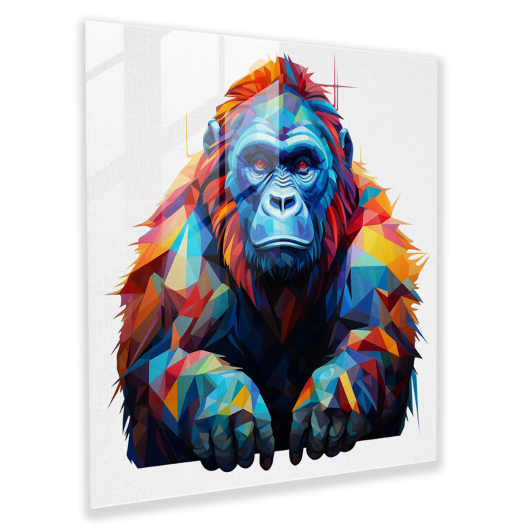 Gorilla Glass Print - Geometric Art Piece - Gorilla, Glass Print, Modern Art, Home Decoration