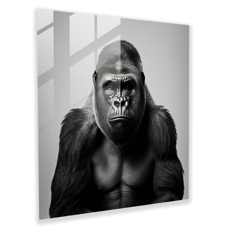 Minimalist Gorilla Glass Print - Gorilla, Gorilla, Glass Print, Modern Art