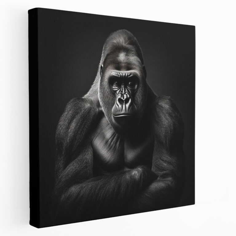 Gorilla Canvas Print - Gorilla, Standing Tall, Minimalist, Canvas