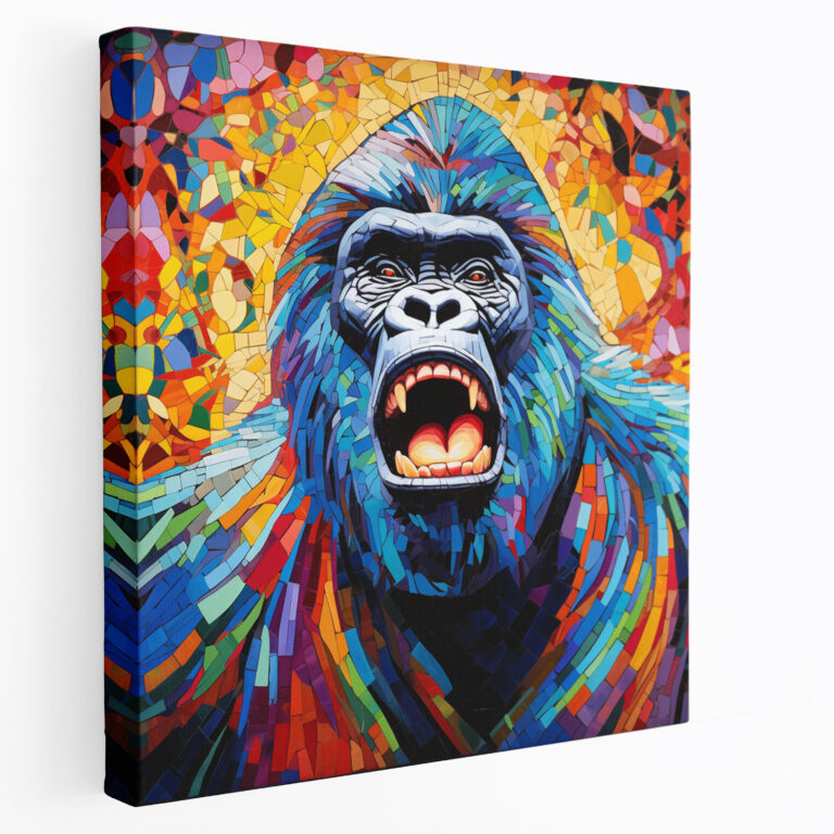 Gorilla Wall Art - Gorilla, Mosaic-Style Artwork, Home Decoration, Wall Art