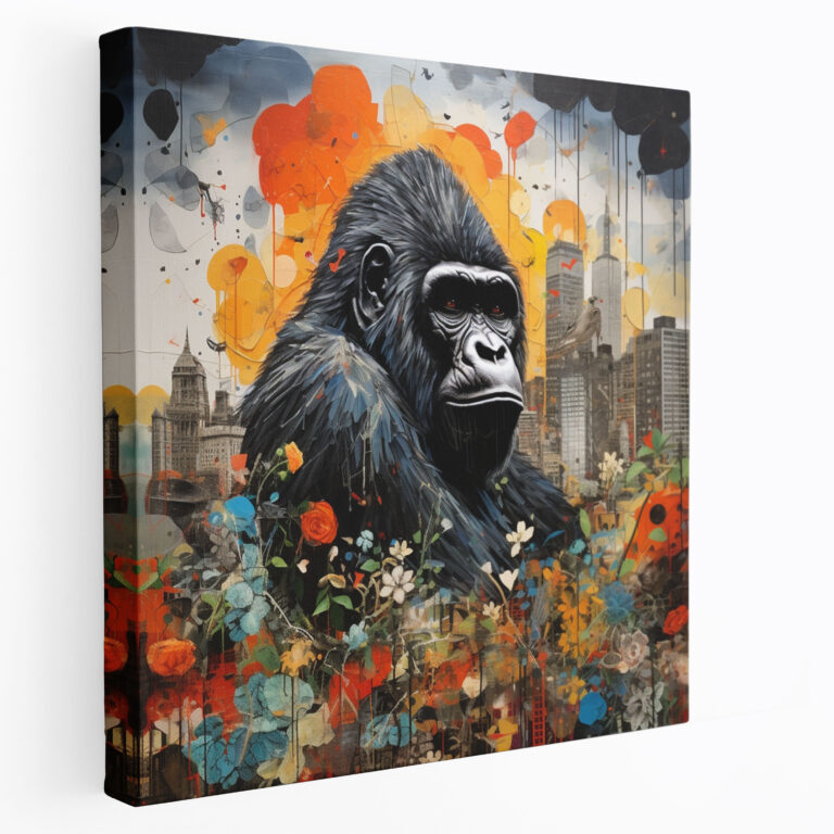 Gorilla Canvas Print - Gorilla, Collage Elements, Gorilla, Blending Of Worlds