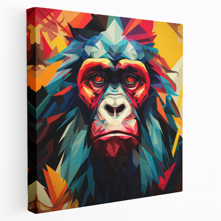 Gorilla Wall Art - Abstract Geometric Canvas Print - Gorilla, Canvas Wall Art, Abstract, Home Decoration