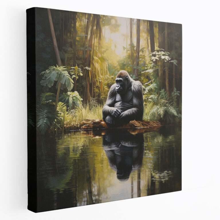 Gorilla Wall Art - Gorilla, Gorilla, Canvas, Deep Contemplation