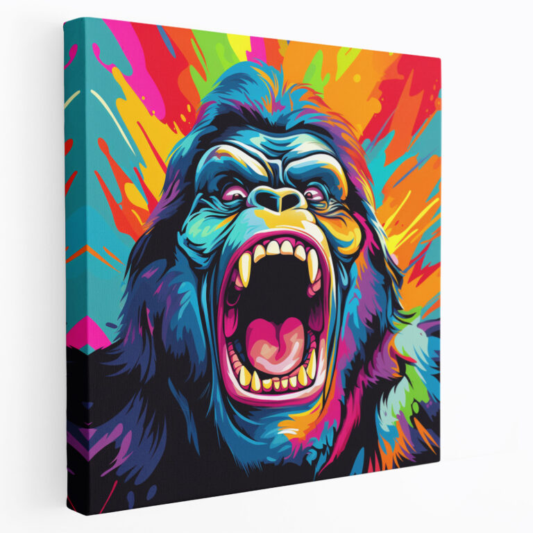 Gorilla Canvas Print - Pop Art Illustration - Gorilla, Gorilla, Wall Decoration, Home Decoration