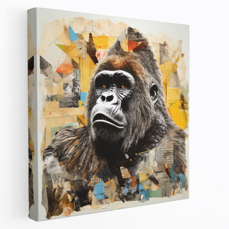Gorilla Canvas Print - Collage Artwork - Gorilla, Canvas, Canvas Print, Canvas Wall Art