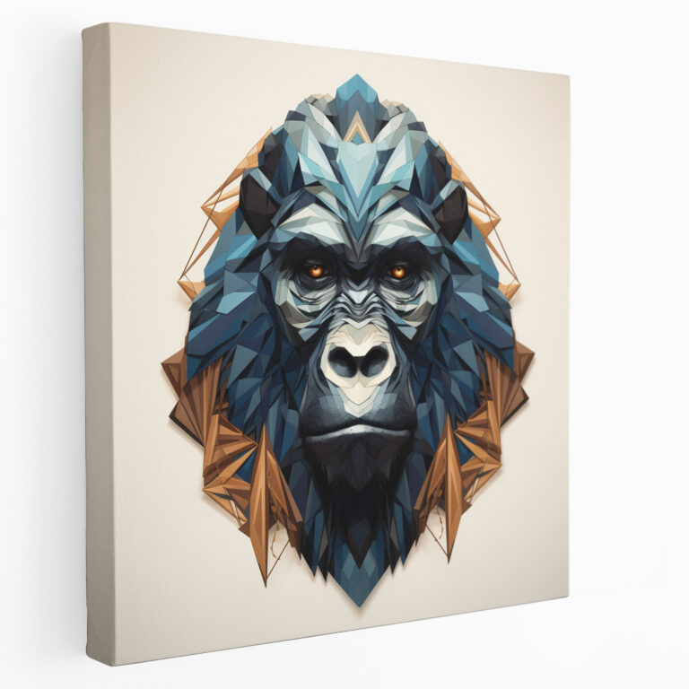 Gorilla Wall Art - Geometric Style Artwork - Gorilla, Gorilla, Canvas, Wall Art