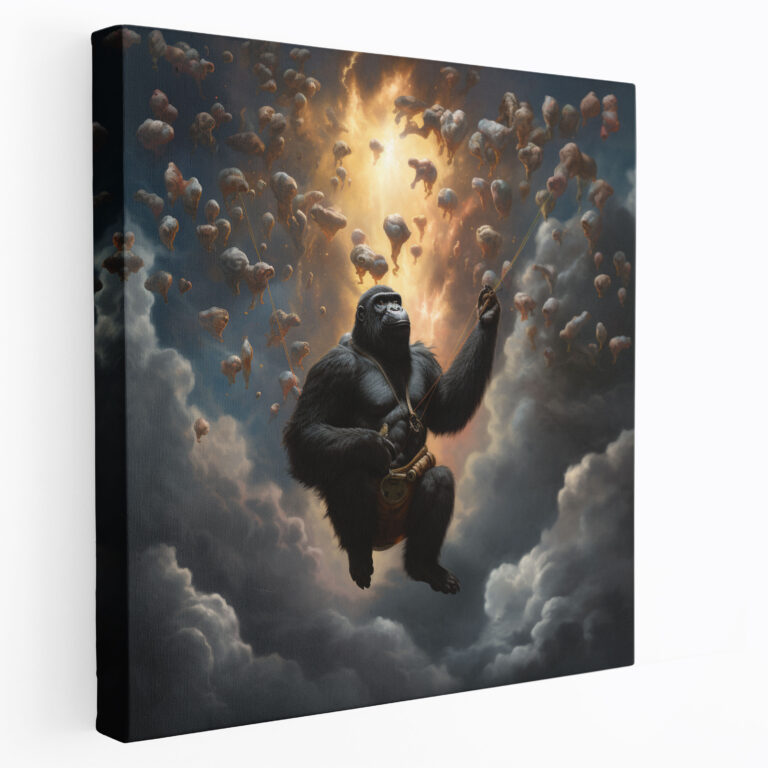 Gorilla Wall Decoration - Surreal Artwork - Gorilla, Gorilla, Mystery, Home Decoration