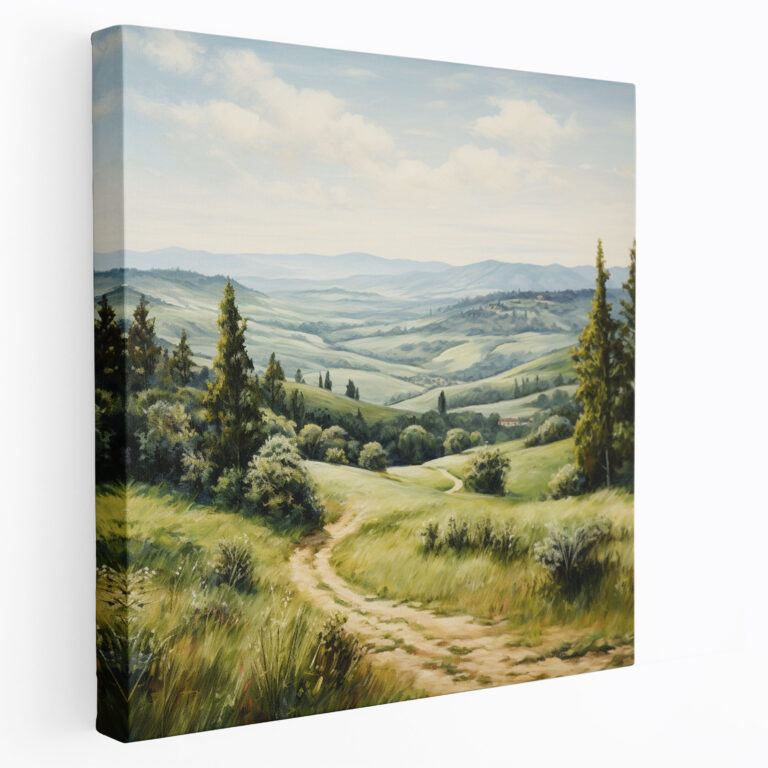 Green Pine Canvas Print - Green Pine, Impressionist Oil Painting, Canvas Wall Art, Canvas Print
