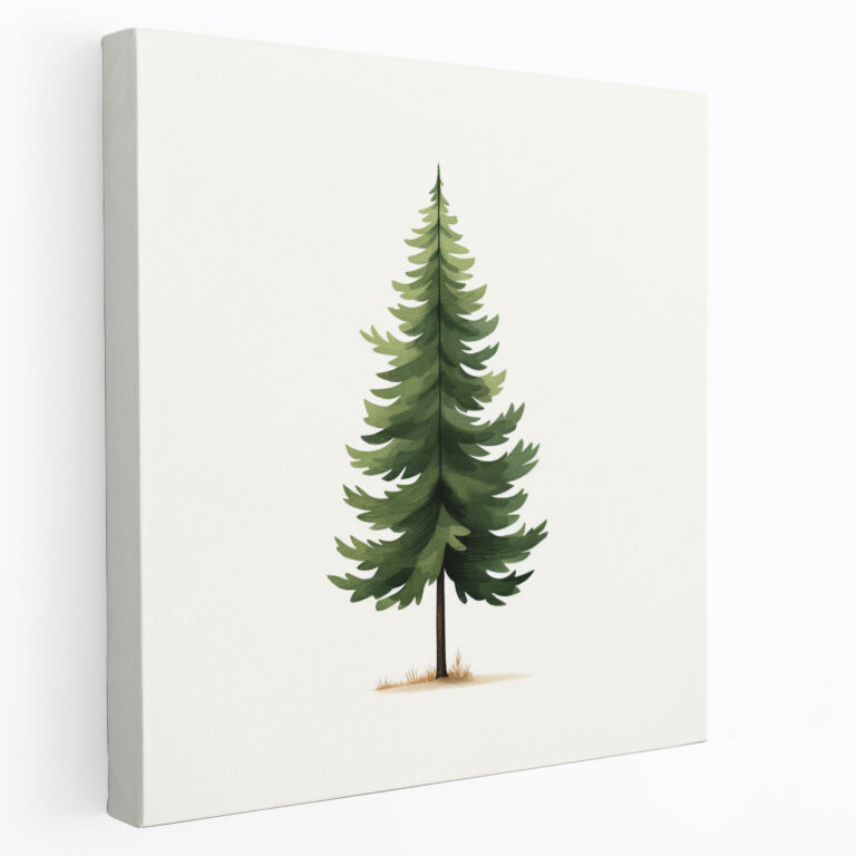 Green Pine Wall Decoration - Green Pine, Clean White Background, Home Decoration, Wall Decoration