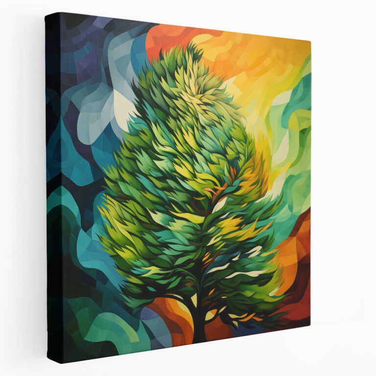 Green Pine Canvas Print - Green Pine, Vibrant Abstract Artwork, Canvas Wall Art, Canvas Print