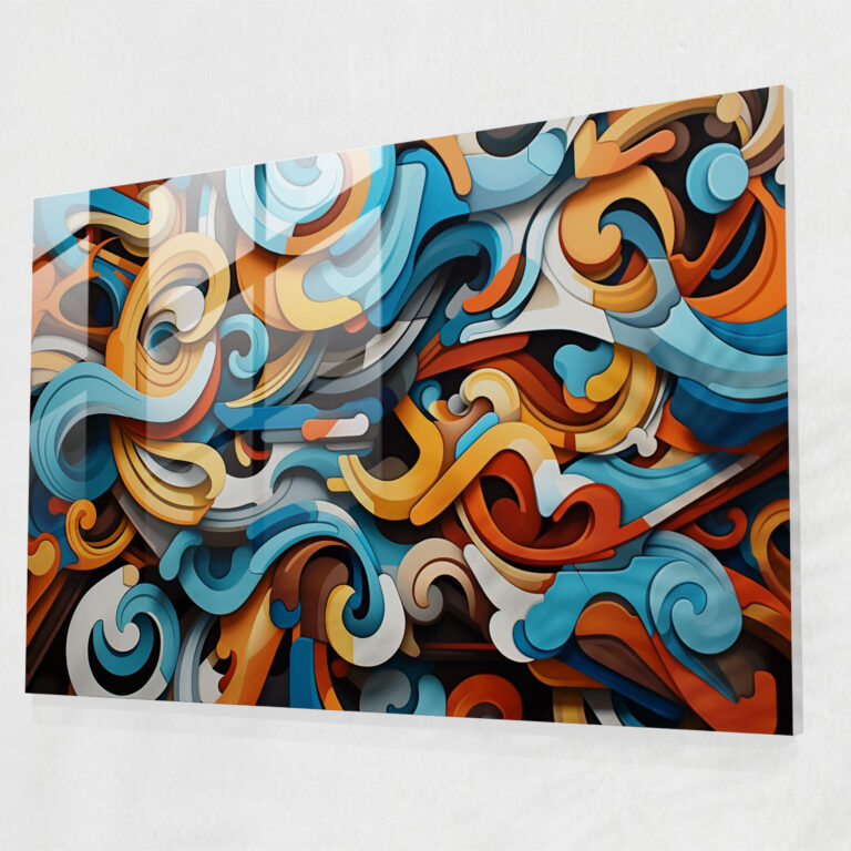 Mesmerizing Graffiti Glass Print - Abstract Shapes - Graffiti, Lines, Mesmerizing Pattern, Abstract Shapes