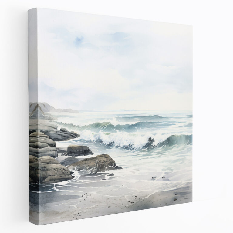 Gray Seascape Wall Art - Gray, Canvas, Wall Decoration, Home Decoration