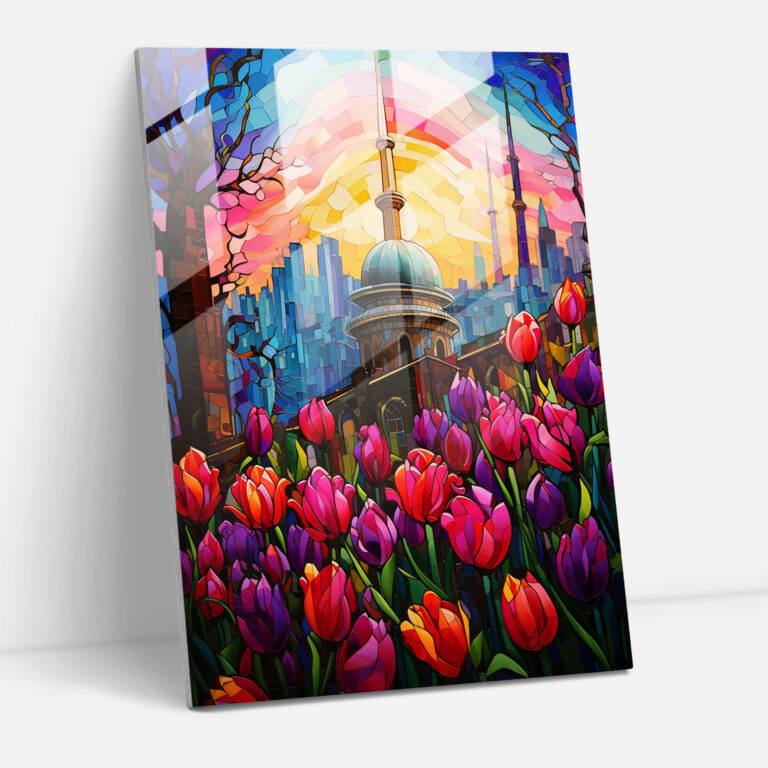 Galata Tower Stained Glass Wall Art - Galata Tower, Stained Glass, Wall Decoration, Modern Art