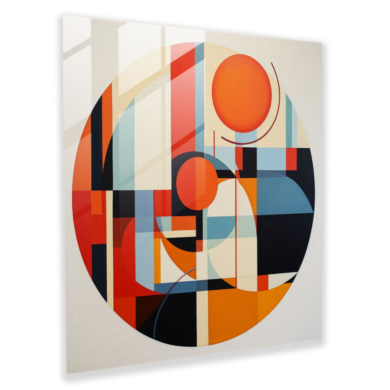 Hermes Glass Print - Geometric Abstraction - Hermes, Contemporary Interpretation, Home Decoration, Wall Decoration
