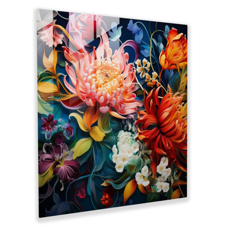 Hermes Glass Print - Floral Glass Wall Art - Hermes, Home Decoration, Glass Wall Art, Hermes