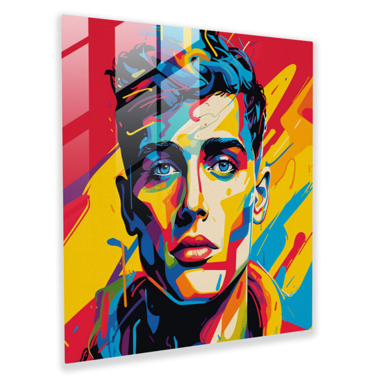 Hermes Glass Print - Pop Art-Inspired Glass Wall Art - Hermes, Nostalgic, Modern Art, Vibrant Colors