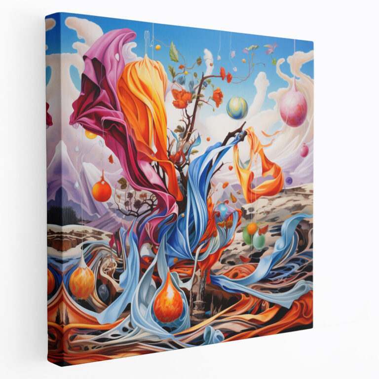 Floating Hermes Scarves Canvas Print - Hermes, Home Decoration, Canvas Print, Canvas